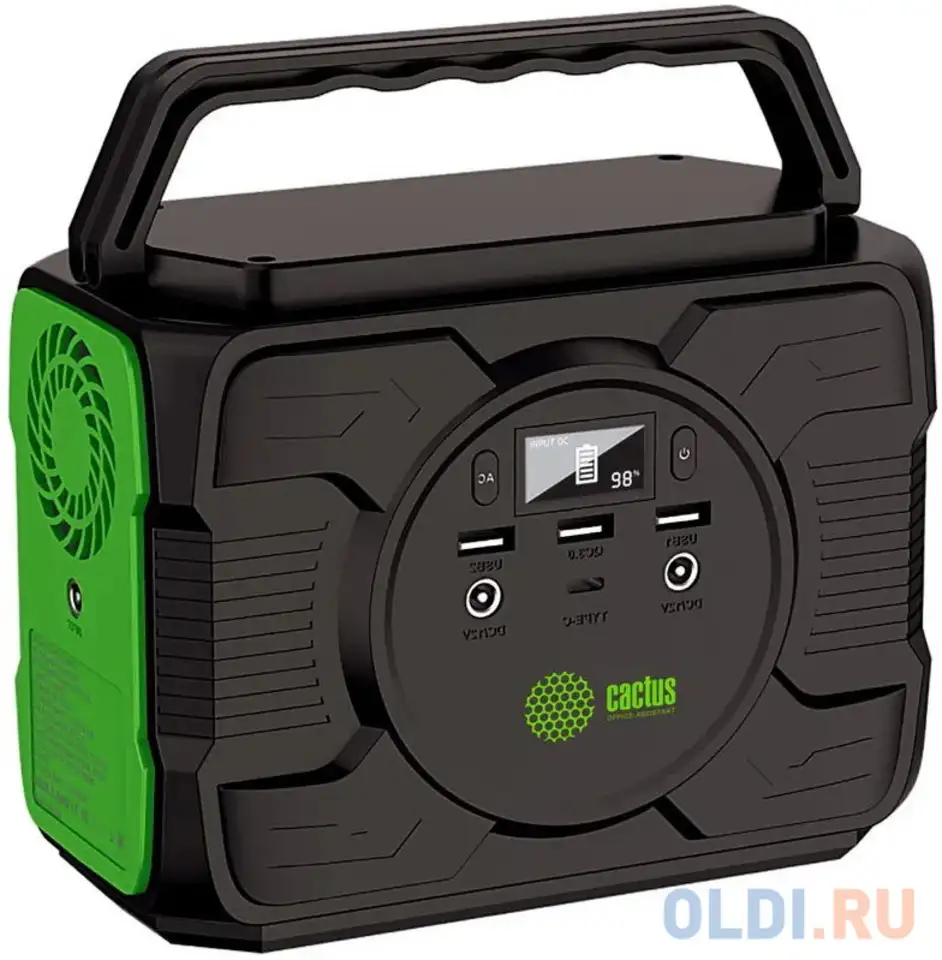 Мобильный аккумулятор cactus cs-pcs144-ec5 40000mah 2.1a 2xusb черный/зеленый, фотография 1