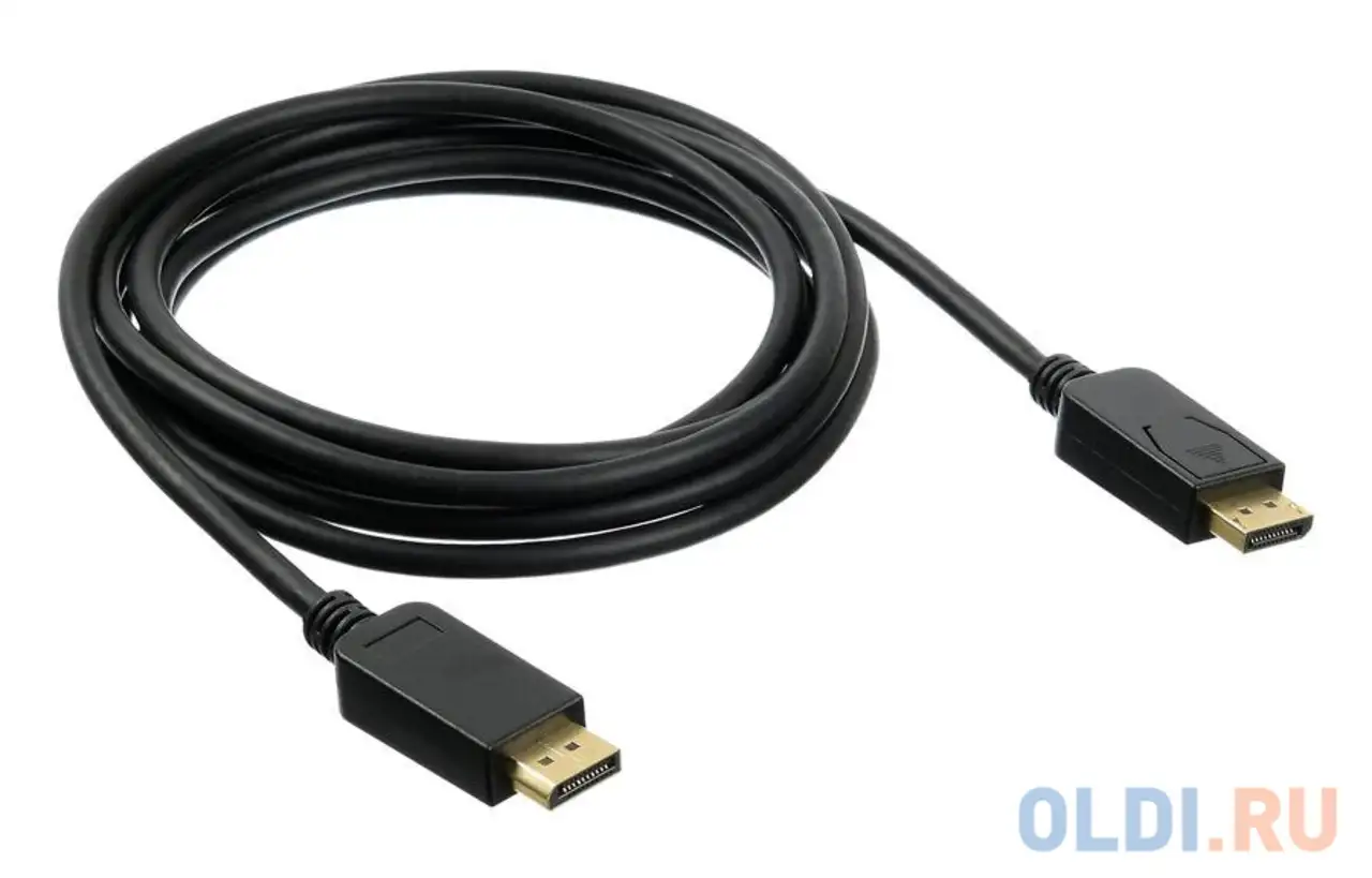 Кабель displayport 2м бюрократ bhp dpp_1.2-2 круглый черный, фотография 1