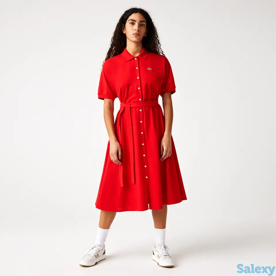 Женское платье-поло lacoste с поясом, фотография 1