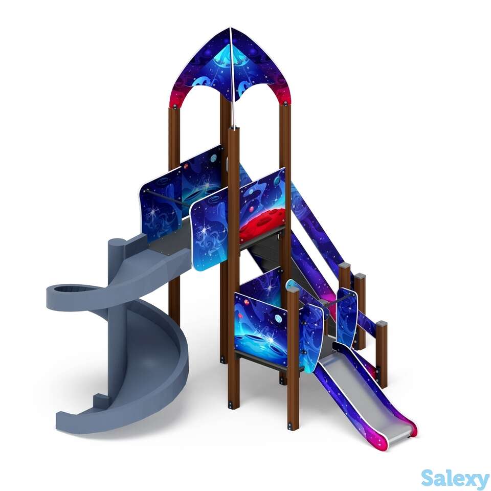 Детский игровой комплекс «космопорт (космос) (винтовой скат)» дик 2.14.04-02 н=750, h=2000, фотография 1