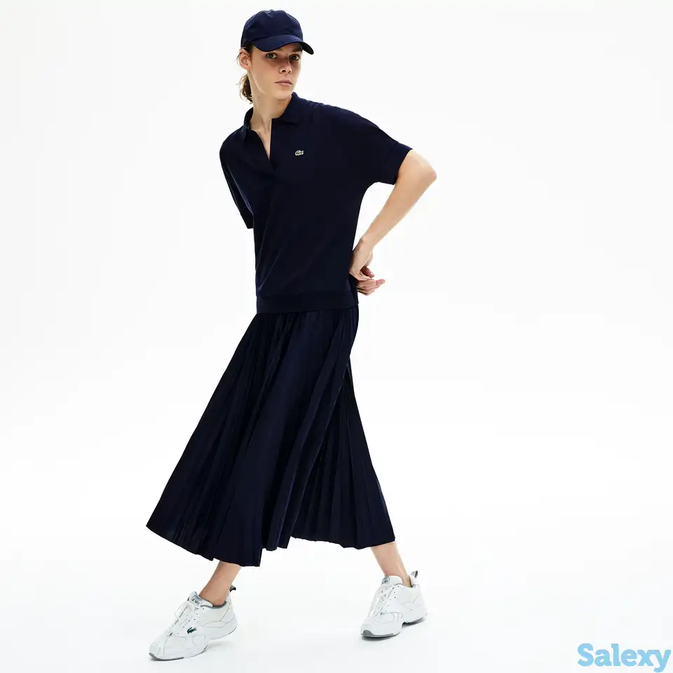 Женское поло lacoste  flowy pique loose fit, фотография 1