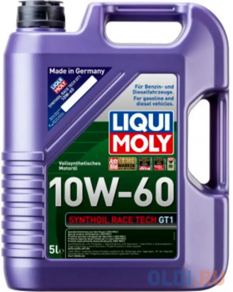 8909 liquimoly синт. мот.масло synthoil race tech gt1 10w-60 sn a3/b4, фотография 1