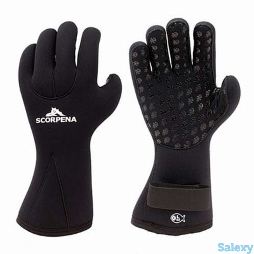 Перчатки для подводной охоты неопреновые scorpena c 6мм, фотография 1