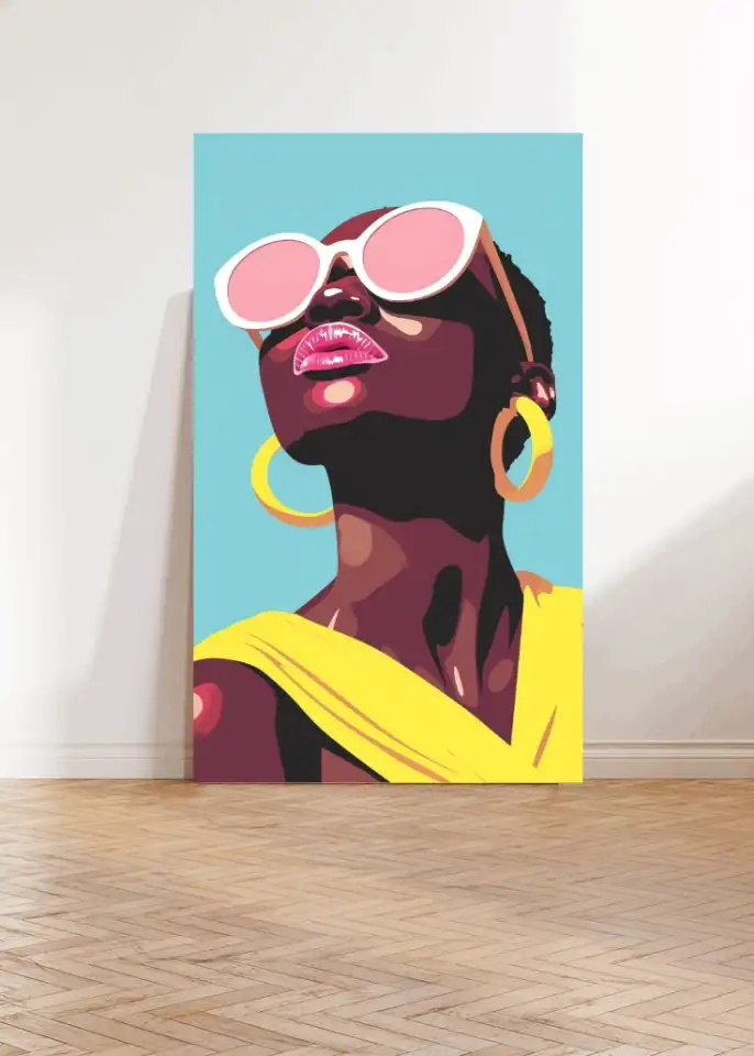 Картина Афроамериканка  Интерьерная картина ручной работы. Декор на стену., фотография 3