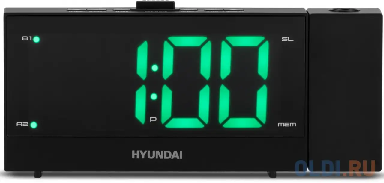 Часы с радиоприёмником hyundai h-rcl243 чёрный, фотография 1