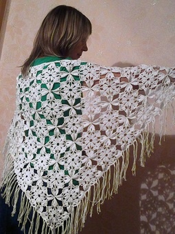 Продам вязанную шаль, фотография 1