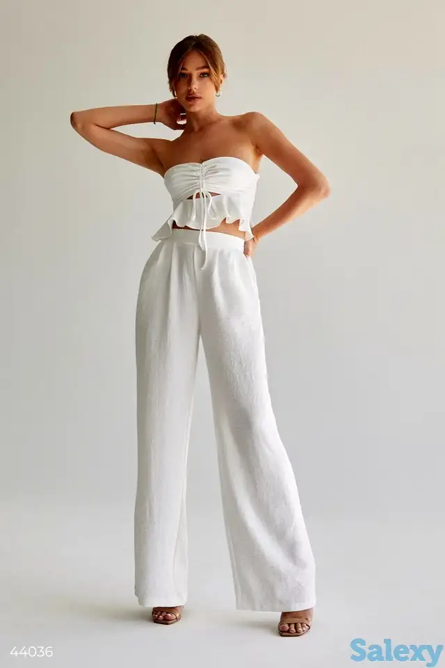 Молочный брюки свободного кроя, фотография 1