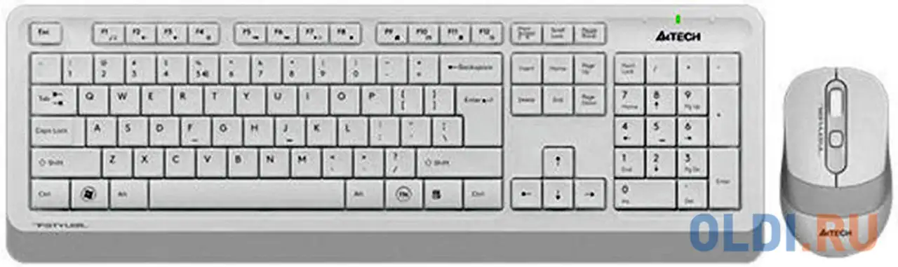 A-4tech клавиатура + мышь a4 fstyler fg1010 white клав:белый/серый мышь:белый/серый usb, фотография 1