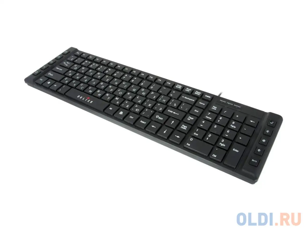 Клавиатура oklick 530s black usb slim multimedia, фотография 1