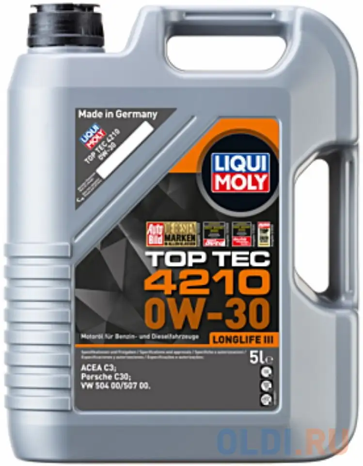 21605 liquimoly нс-синт. мот.масло top tec 4210 0w-30 c3 (5л), фотография 1