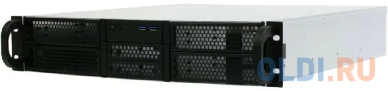 Procase re204-d4h2-fe-65 корпус 2u server case,4x5.25+2hdd,черный,без блока питания(2u,2u-redundant), фотография 1