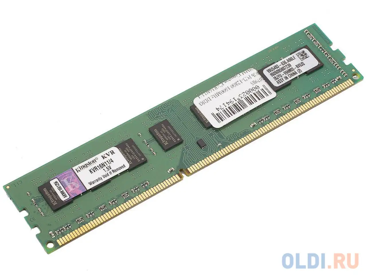 Оперативная память для компьютера kingston kvr16n11/4 dimm 4gb ddr3 1600mhz, фотография 1