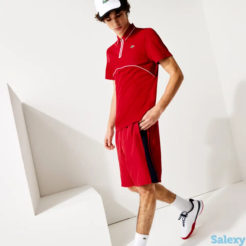 Мужские шорты lacoste sport с контрастными полосами, фотография 1