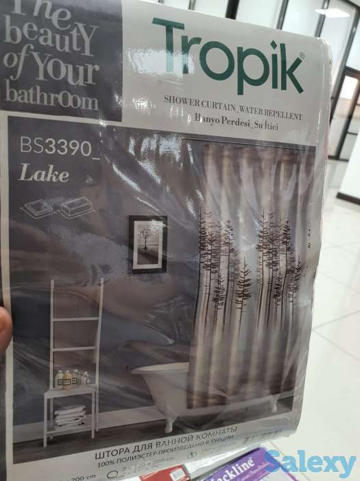 Шторки для душа и ванны, Турция, деревья на светло бежевом фоне, фотография 3