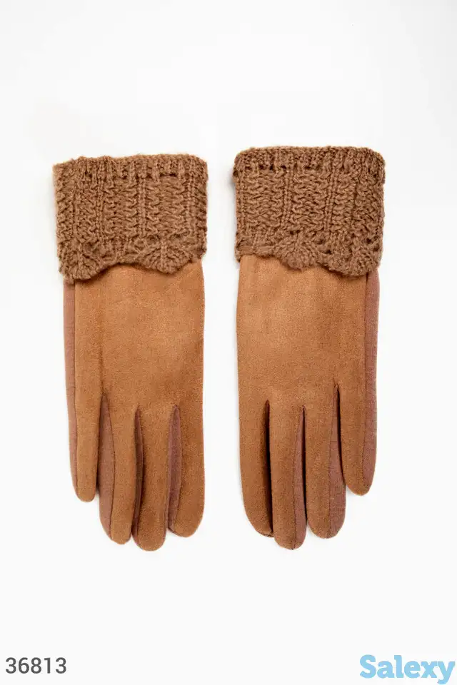 Перчатки с вязаной манжетой, фотография 1