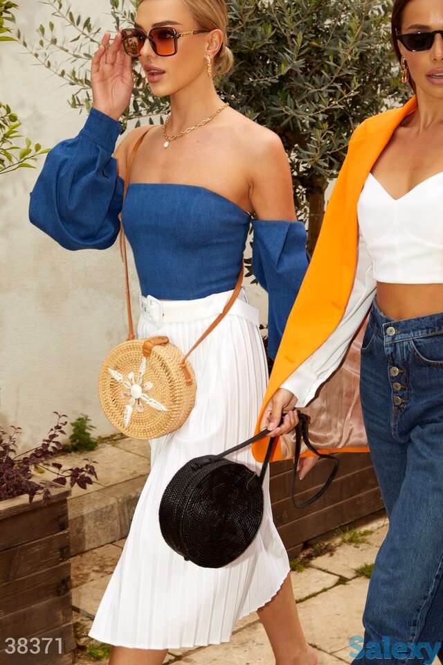 Открытый джинсовый топ, фотография 1