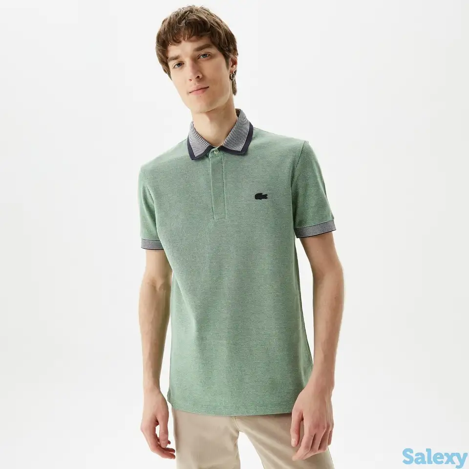 Мужское поло lacoste regular fit в полоску, фотография 1