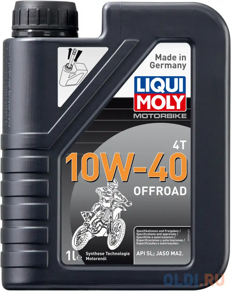 Нс-синтетическое моторное масло liquimoly motorbike 4t offroad 10w40 1 л 3055, фотография 1
