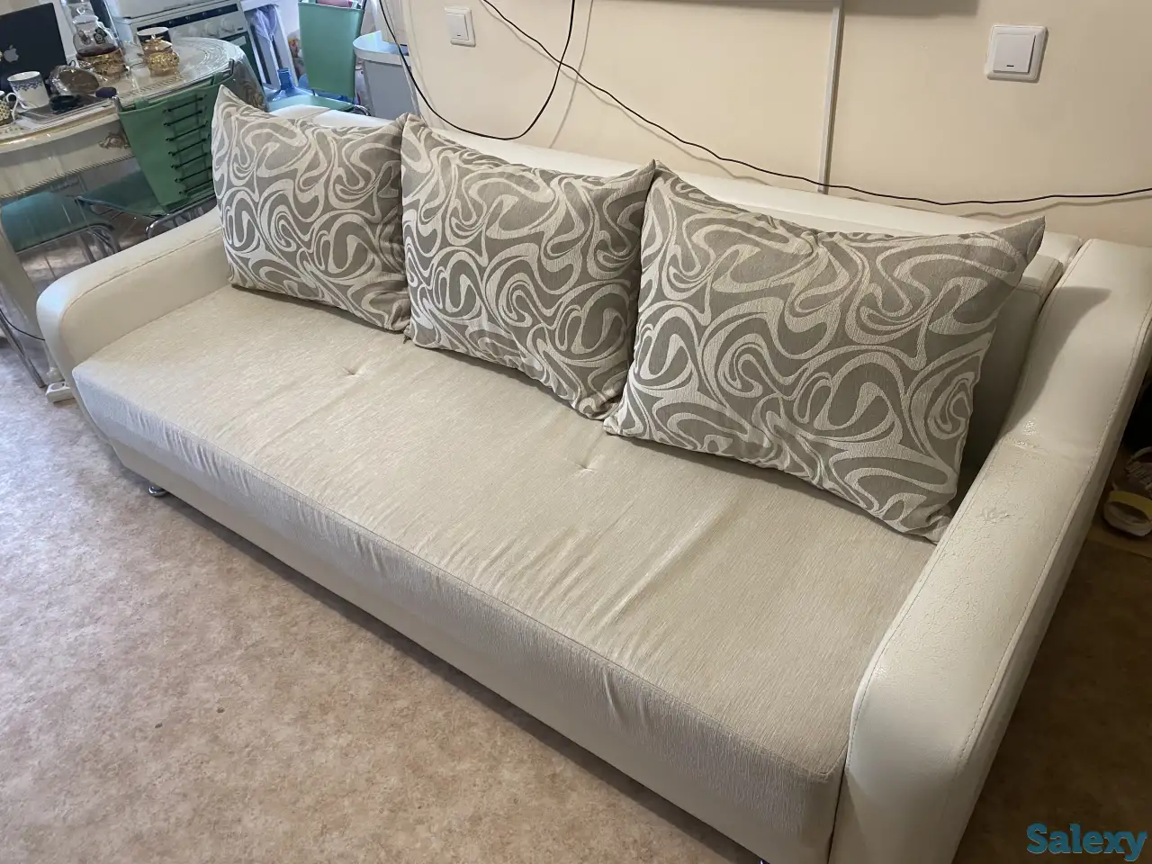 диван кожаный белый, фотография 2