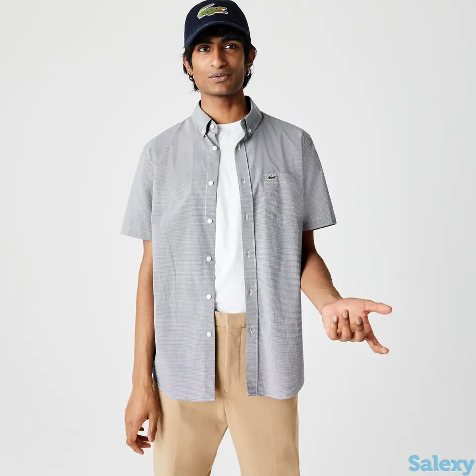 Мужская клетчатая рубашка lacoste  regular fit, фотография 1