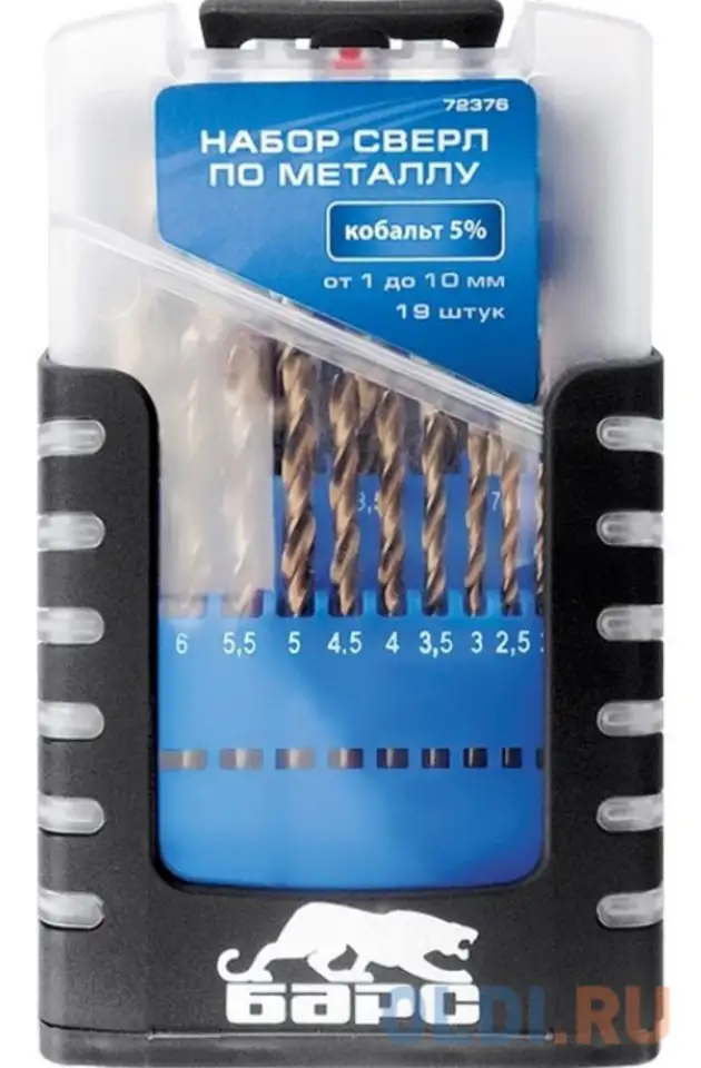 Набор сверл по металлу, 1-10 мм (через 0,5 мм), 19 шт.,, фотография 1