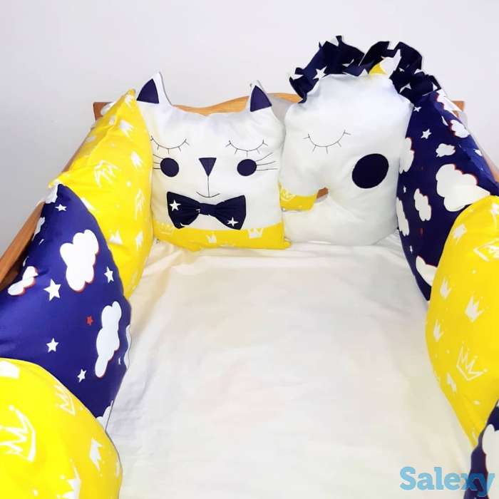 Детские бортики на кроватку, постельное белье, подушки, фотография 4