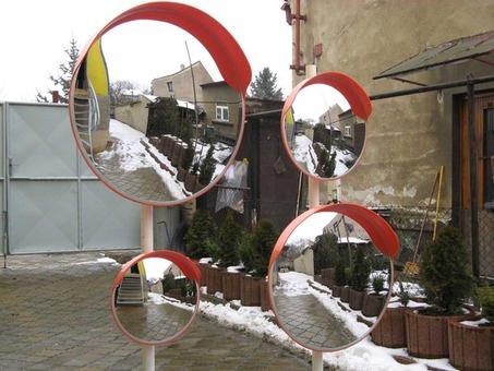 Облагораживание парковок , зеркала 600-800-1000-1200 мм , столбики , цепи пластиковые, фотография 1