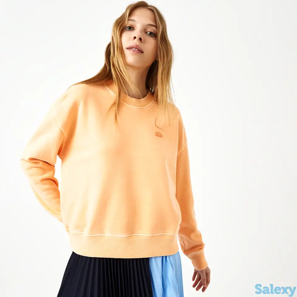 Женская толстовка lacoste l!ve из выцветшего хлопкового флиса с круглым вырезом, фотография 1