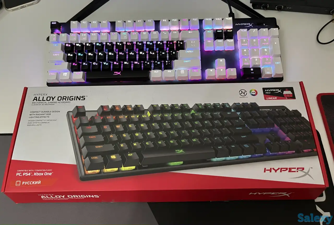 Клавиатура Hyperx Alloy Origins + White Keycaps, фотография 2