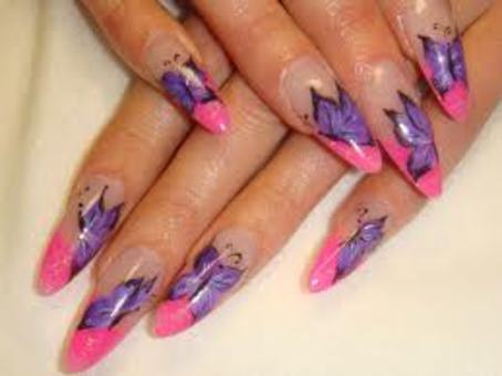 Маникюр с дизайном, наращивание ногтей, фотография 1