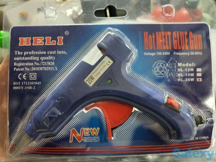 Пистолет клеевой Buyincoins Heating Hot Melt Glue Gun 20W, фотография 1