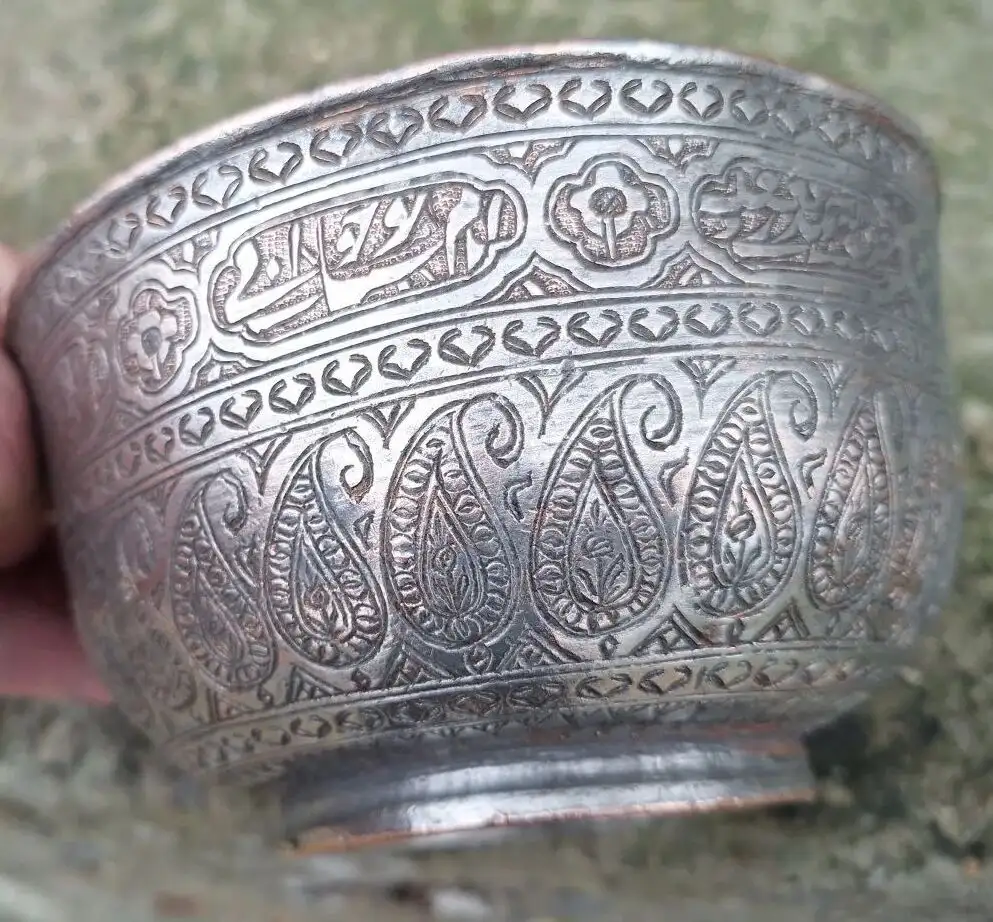 Медная Чаша 19 век ручная работа, фотография 3