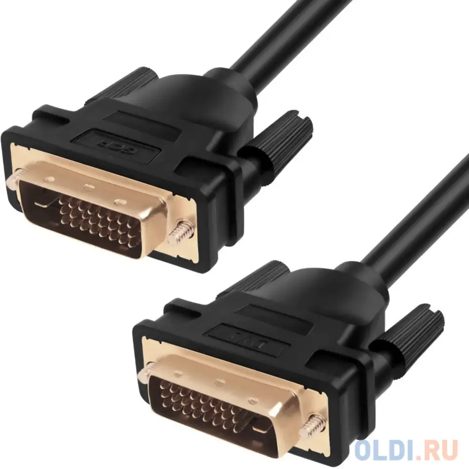 Кабель dvi 3м green connection gcr-dm2dmc-3.0m круглый черный, фотография 1