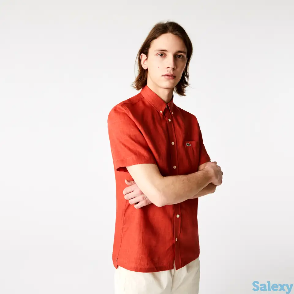 Мужская льняная рубашка lacoste regular fit, фотография 1