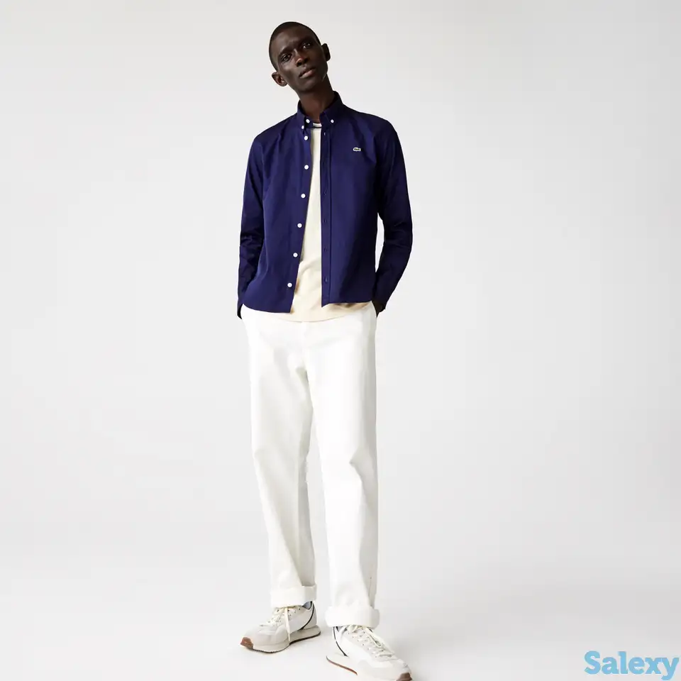 Мужская рубашка lacoste slim fit из хлопка премиум-класса, фотография 1