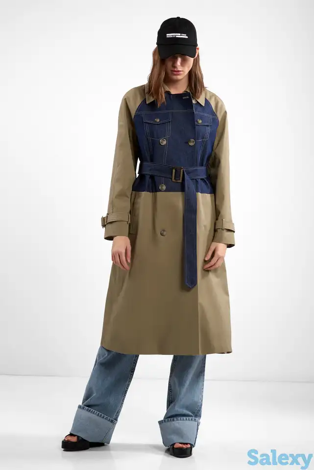 Двубортный тренч с джинсой vassa&co, фотография 1