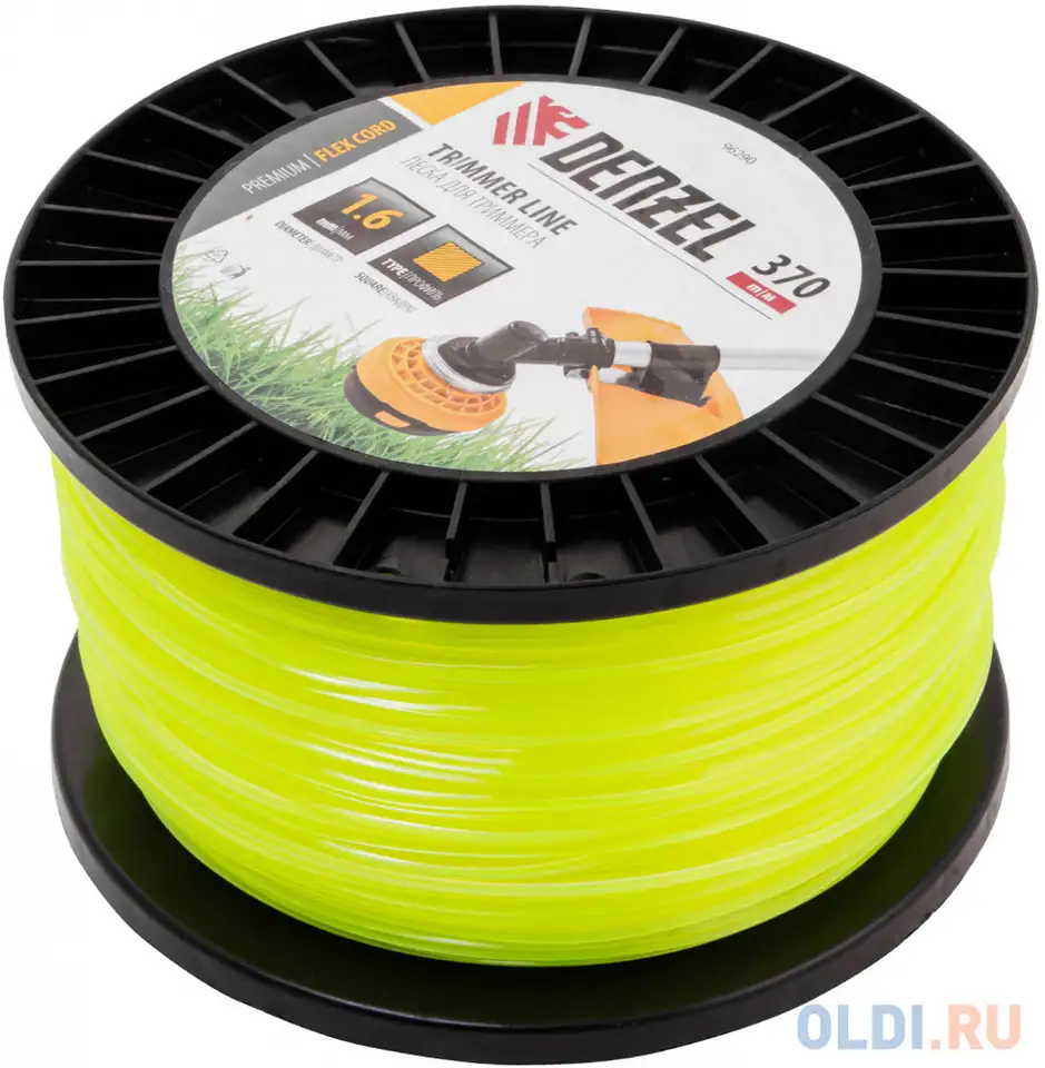Леска для триммера квадрат 1,6мм х 370м, на din катушке flex, фотография 1