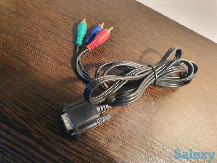 Кабель шнур провод VGA 3 RCA 3 три тюльпана 1.5 метра, фотография 1