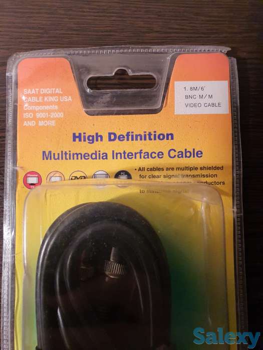 Видео Кабель BNC шнур Male/Male, 1.8 метра провод по америк техн, фотография 6