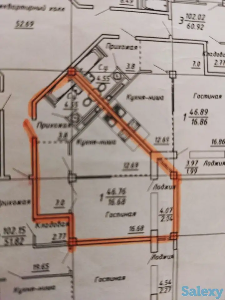 1 комнатная квартира 48 кв.м. Центр, левый берег, фотография 1