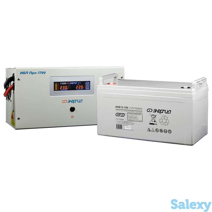Комплект ибп инвертор энергия ибп pro 1700 + аккумулятор 100 ач, фотография 1