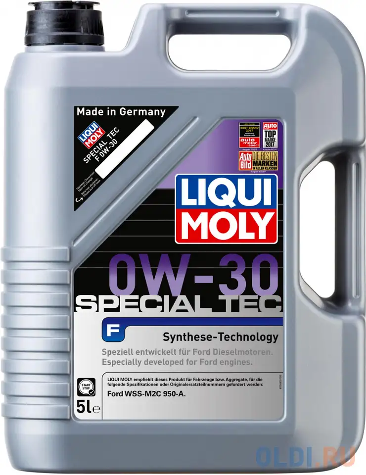 Нс-синтетическое моторное масло liquimoly special tec f 0w30 5 л 8903, фотография 1