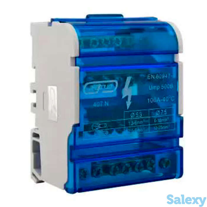 Шина нулевая в корпусе TTD 4х7N Энергия (синяя) , 100 шт, фотография 1