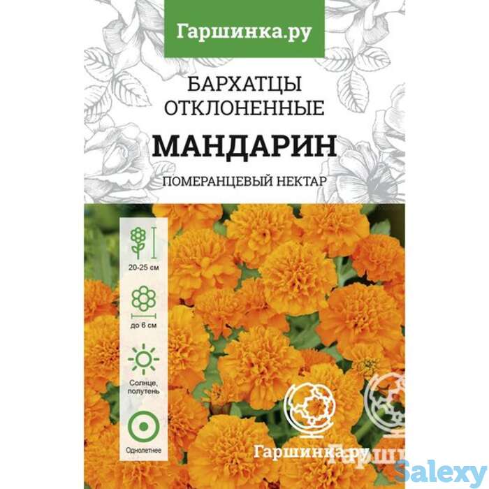 Семена Бархатцы Мандарин откл. махровые, фотография 1