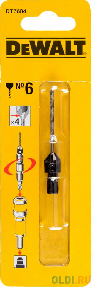 Насадка dewalt dt7604-xj  на дрель flip&drive пилотное сверло с зенкером, фотография 1