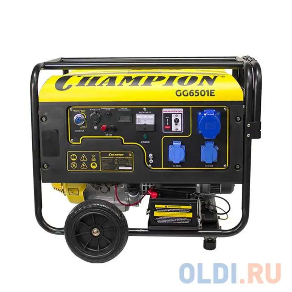 Генератор  champion gg6501e  +ats 5/5.5квт.ohv420 16лс 25л 85кг 2.5л/ч, фотография 1