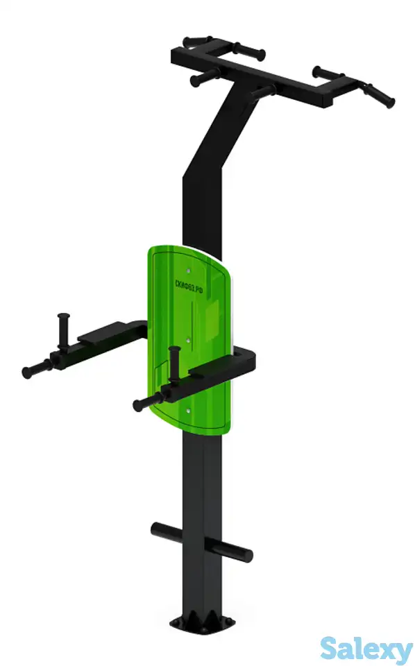 Двойной турник (зеленый) - уличный тренажер - ст 012-12, фотография 1