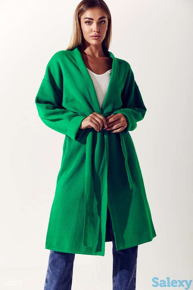 Яркий зеленый кардиган, фотография 1