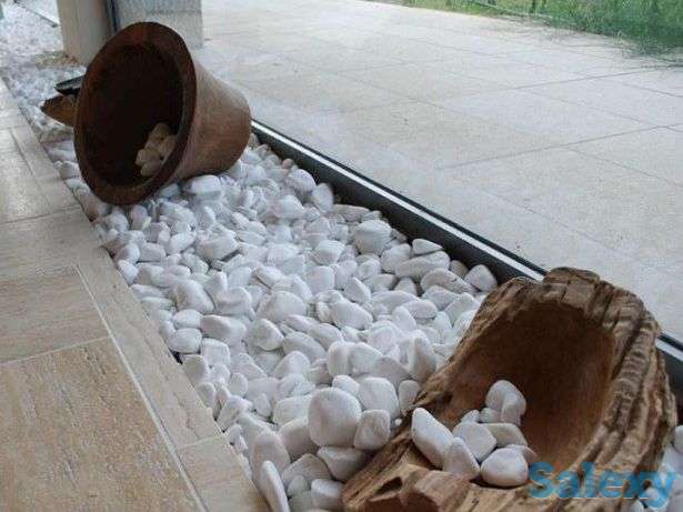 Галечник белый круглый камень в мешках по 20 кг, фотография 3
