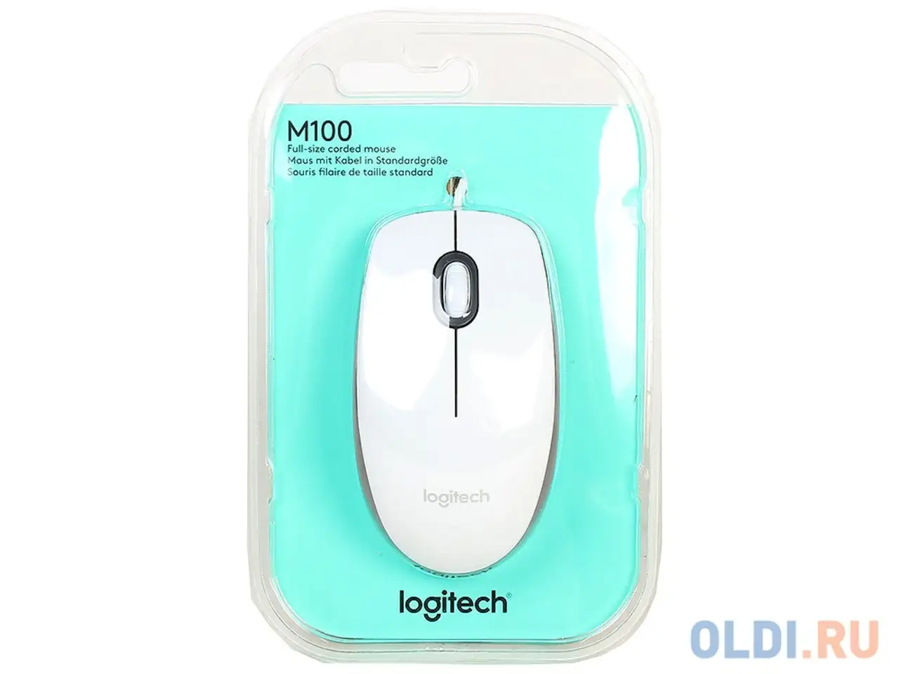 Мышь (910-005004) logitech mouse m100 white usb, фотография 1